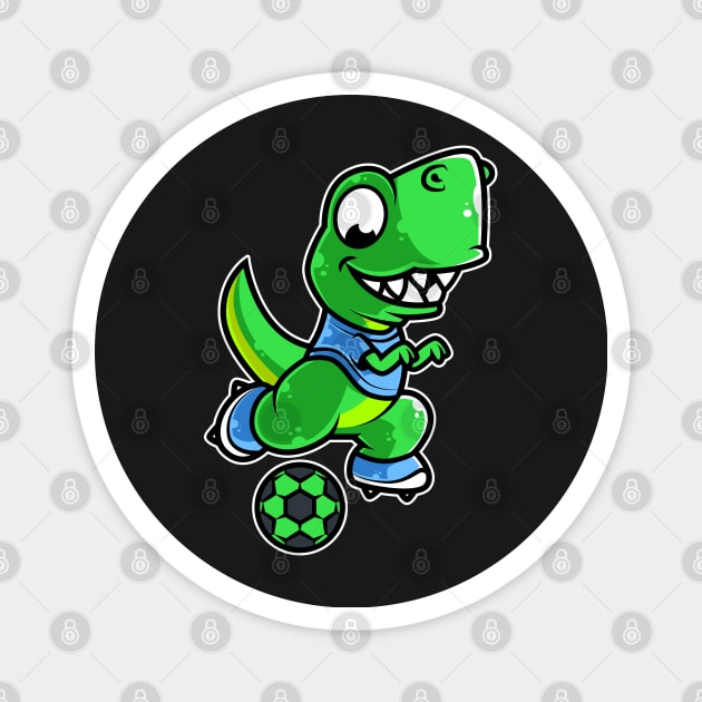 Dinosaur Football Game Day Funny Team Sports Rex Soccer design Magnet by theodoros20